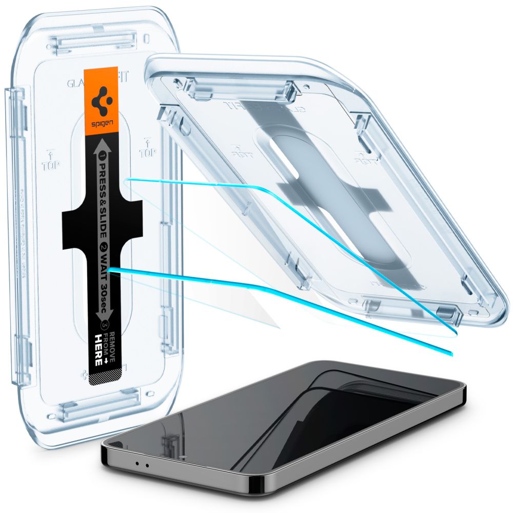 Ochranná fólie na displej Spigen GlastR EZ FIT pro Samsung Galaxy S25+ S936 / S24+ S926, Tvrzené sklo, Full Glue, Sada 2 kusy AGL07432