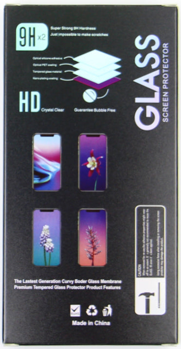 OEM ochranná fólie na displej pro Apple iPhone 17e / 16e / 14 / 13 Pro, tvrzené sklo, plné lepidlo, sada 10 kusů, 6D, černá