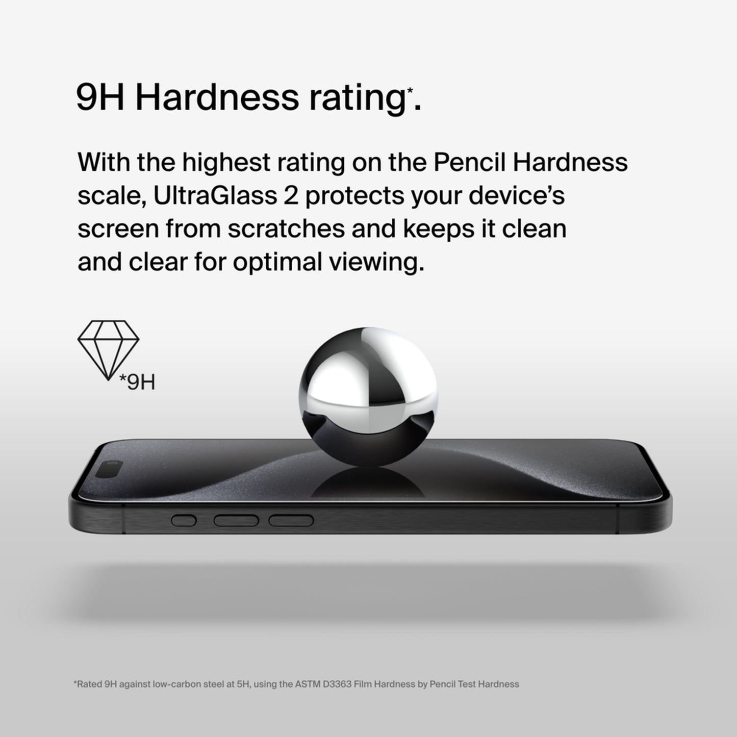 Ochranná fólie na displej Belkin ScreenForce UltraGlass 2 pro Apple iPhone 15 Pro Max, tvrzené sklo, Full Glue OVA134zz