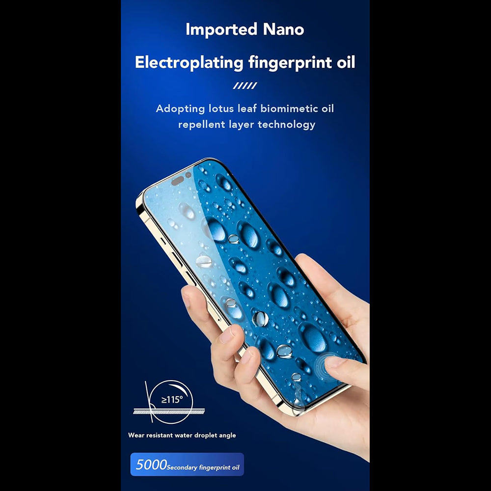 Ochranná fólie na displej Anank 3X Reinforced pro Apple iPhone 15 Pro, tvrzené sklo, plné lepidlo, 2.5D, černá