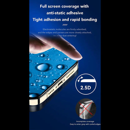 Ochranná fólie na displej Anank 3X Reinforced pro Apple iPhone 15 Pro, tvrzené sklo, plné lepidlo, 2.5D, černá
