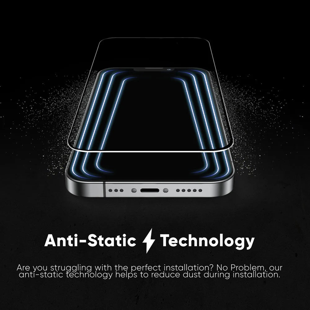 Ochranná fólie na displej Anank 5X Reinforced Invisible pro Apple iPhone 17 Pro Max, Tvrzené sklo, Full Glue, 3D, Černá