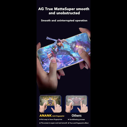 Anank Anti-Fingerprint Screen Protector for Apple iPhone 15 Pro Max, Tempered Glass, Full Glue, 2.5D, Black