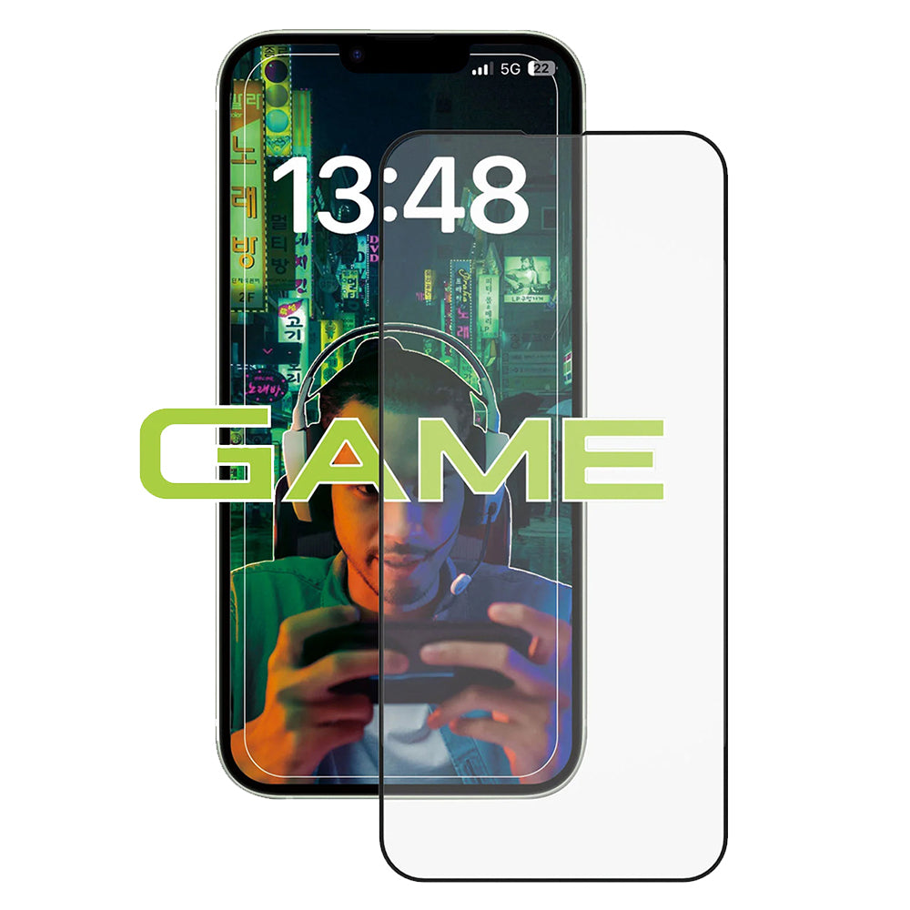 Anank Anti-Fingerprint Screen Protector Film for Apple iPhone 17e / 16e / 14 / 13 Pro, Tempered Glass, Full Glue, 2.5D, Black