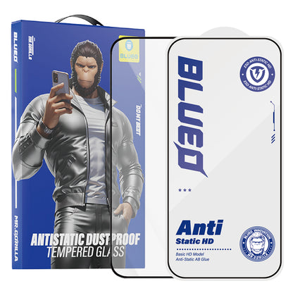 Ochranná fólie na displej Blueo Anti-Static HD pro Apple iPhone 18 Pro Max / 17 Pro Max / 16 Pro Max, tvrzené sklo, plné lepidlo, černá
