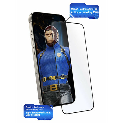Ochranná fólie na displej Blueo Crystal Anti-Scratch Applicator pro Apple iPhone 17 Air, Tvrzené sklo, Full Glue, Černá