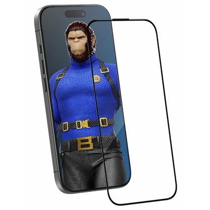 Ochranná fólie na displej Blueo Crystal Anti-Scratch pro Apple iPhone 15 Pro, tvrzené sklo, plné lepidlo, černá