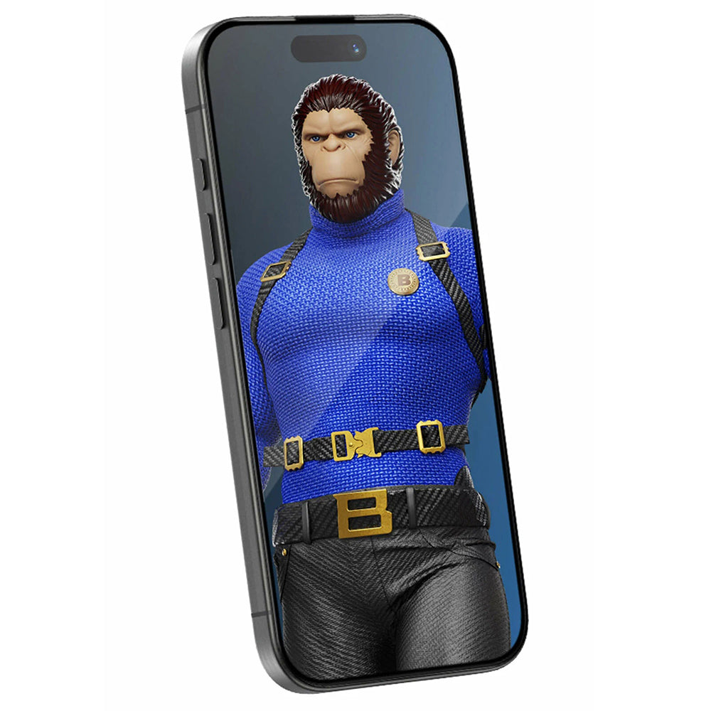 Ochranná fólie na displej Blueo Crystal Anti-Scratch pro Apple iPhone 15 Pro, tvrzené sklo, plné lepidlo, černá