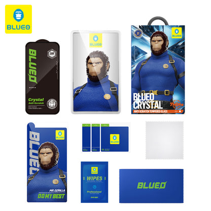 Ochranná fólie na displej Blueo Crystal Anti-Scratch pro Apple iPhone 15 Pro, tvrzené sklo, plné lepidlo, černá