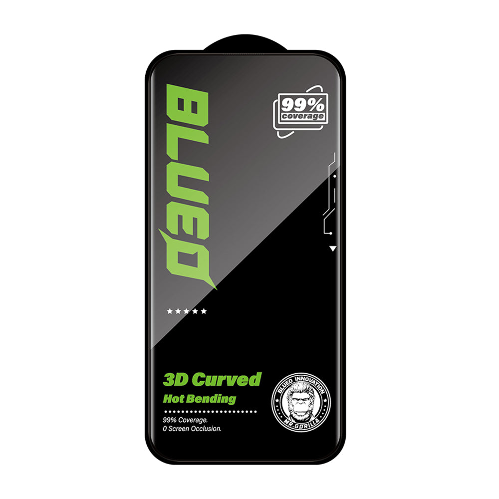 Ochranné sklo na displej Blueo Curved Edge HD Applicator pro Apple iPhone 18 Pro Max / 17 Pro Max, tvrzené sklo, celoplošné lepení, 3D, černé