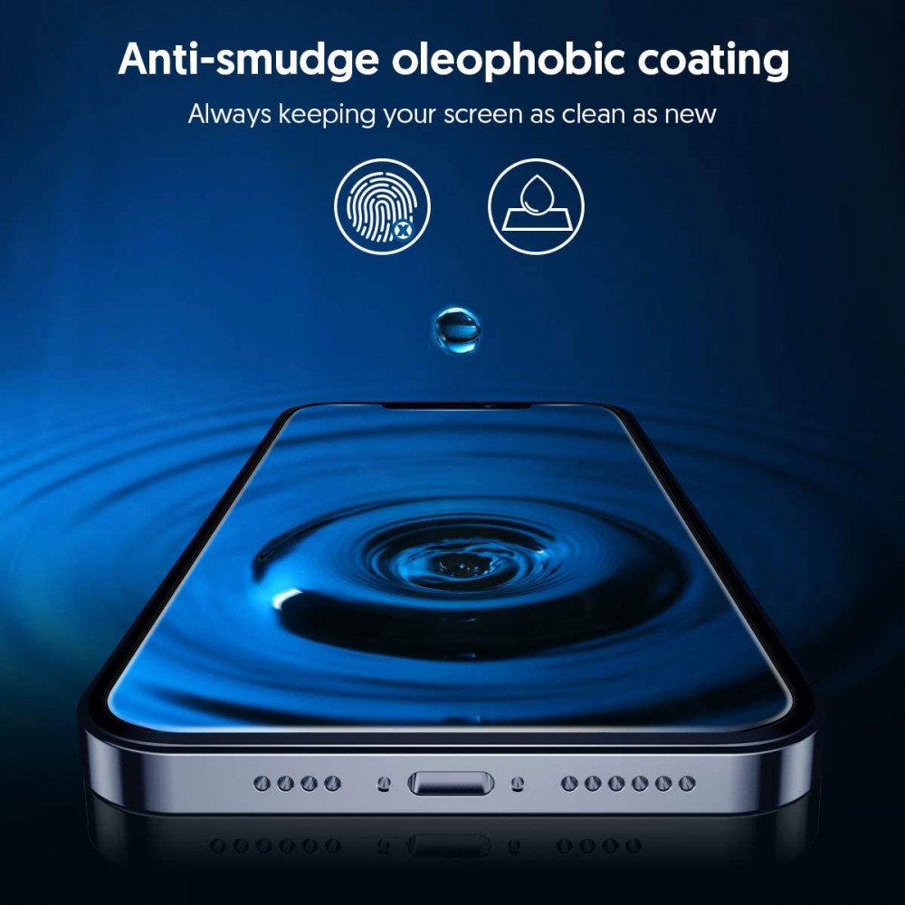 Ochranná fólie na displej Blueo Silk HD pro Apple iPhone 12 Pro, tvrzené sklo, plné lepidlo, sada 5 kusů, 2.5D, černá