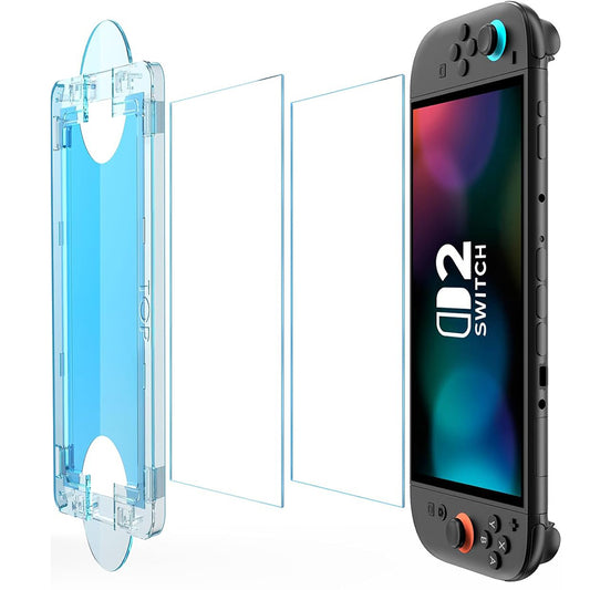 Ochranná fólie na obrazovku Techsuit SwitchAura aplikátor pro Nintendo Switch 2, tvrzené sklo, sada 2 kusů