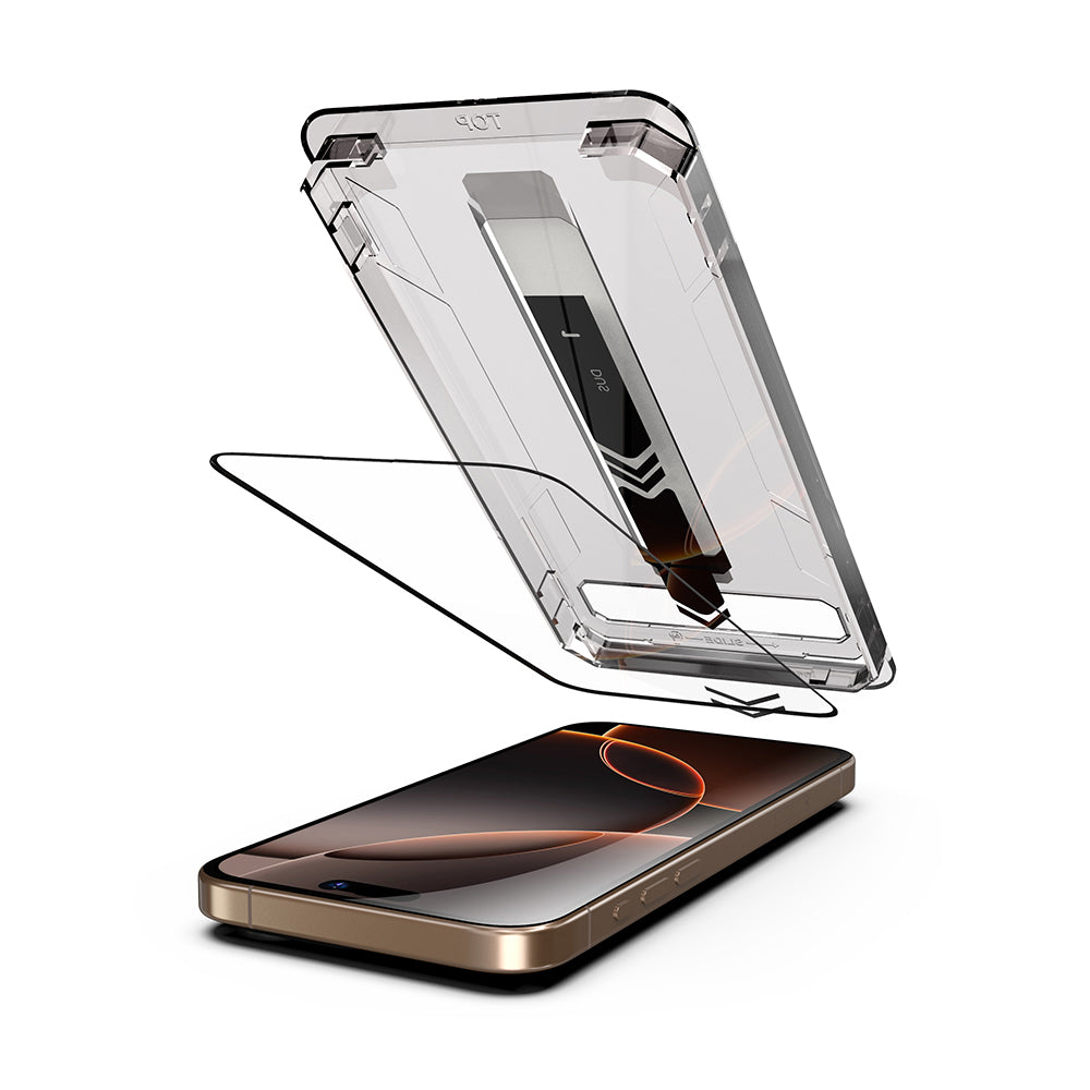 Ochranná fólie na displej Techsuit TitanGlass pro Apple iPhone 17 Pro, Tvrzené sklo, Full Glue, Sada 2 kusy, Černá