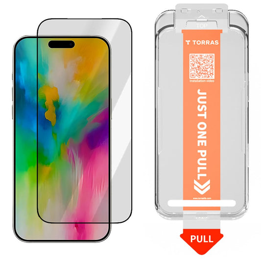 Ochranná fólie na displej Torras GlassGo Install Master pro Apple iPhone 17, Tvrzené sklo, Full Glue