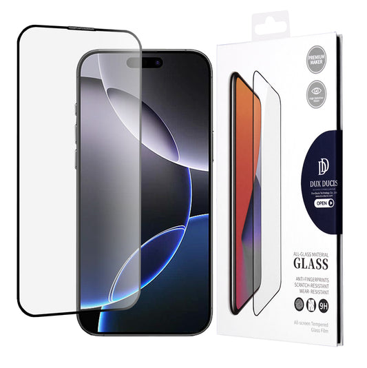 Ochranná fólie na displej DUX DUCIS pro Apple iPhone 16 Pro Max, tvrzené sklo, Edge Glue, černá