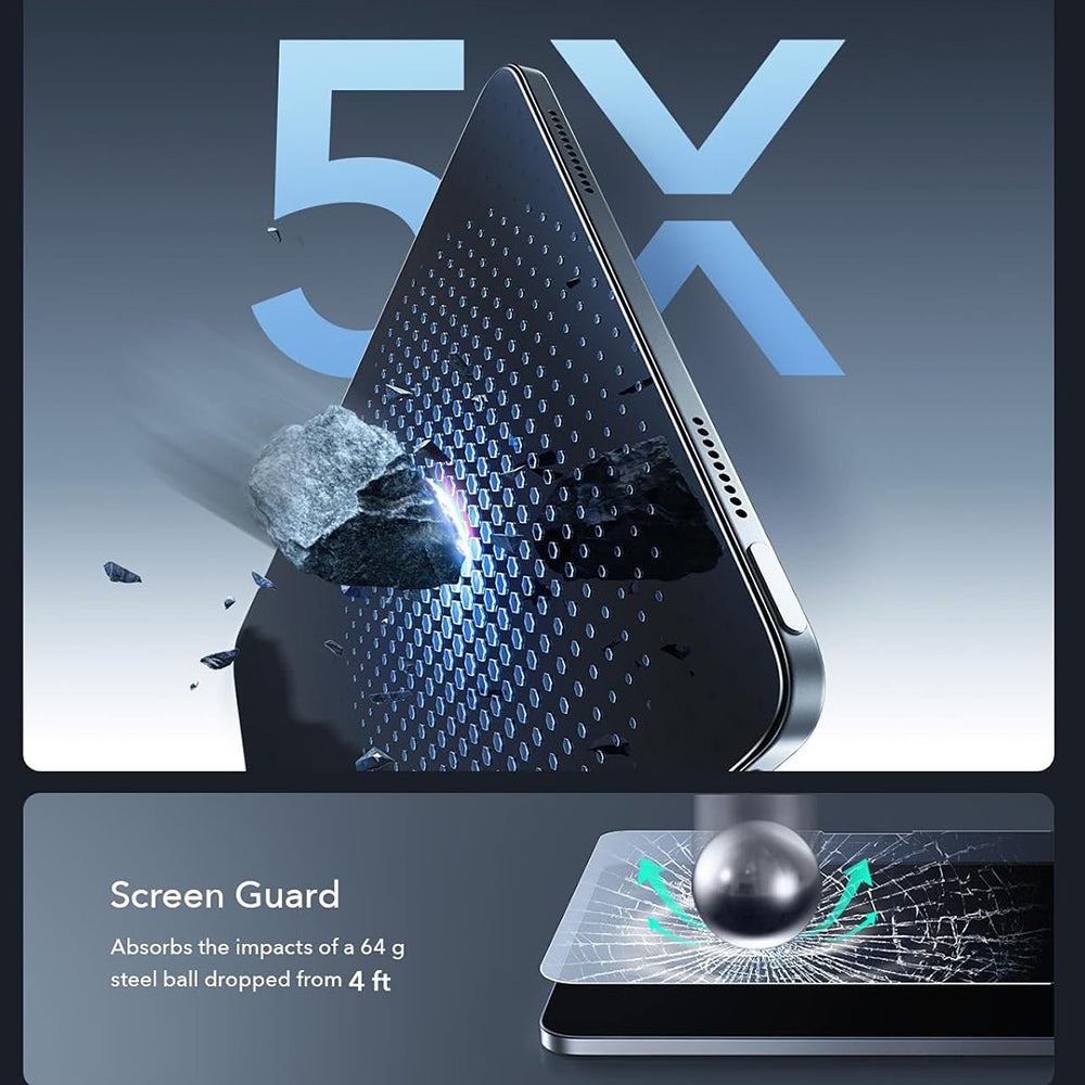 Ochranná fólie na displej ESR Armorite Paper Feel UltraFit pro Apple iPad (2025) / (2022), Tvrzené sklo, Full Glue, Sada 2 kusy