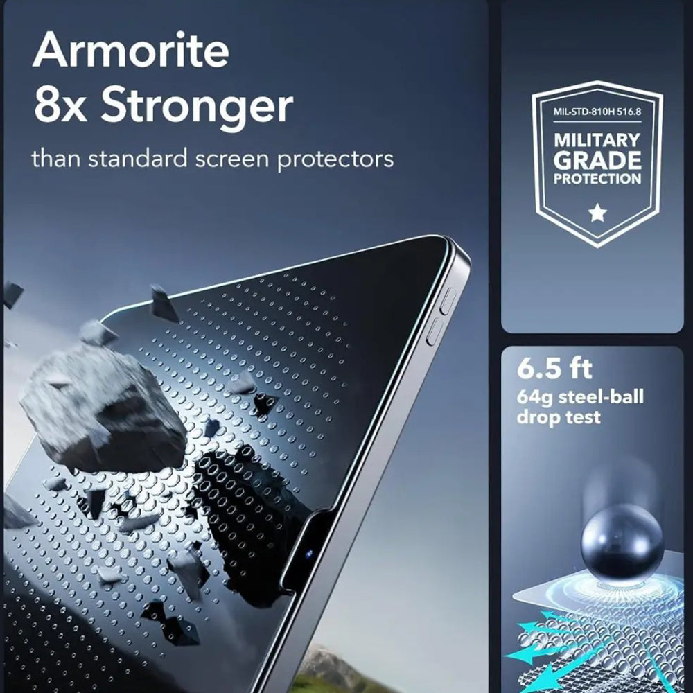 Ochranná fólie na displej ESR Armorite UltraFit pro Apple iPad (2025) / (2022), Tvrzené sklo, Full Glue, Sada 2 kusy