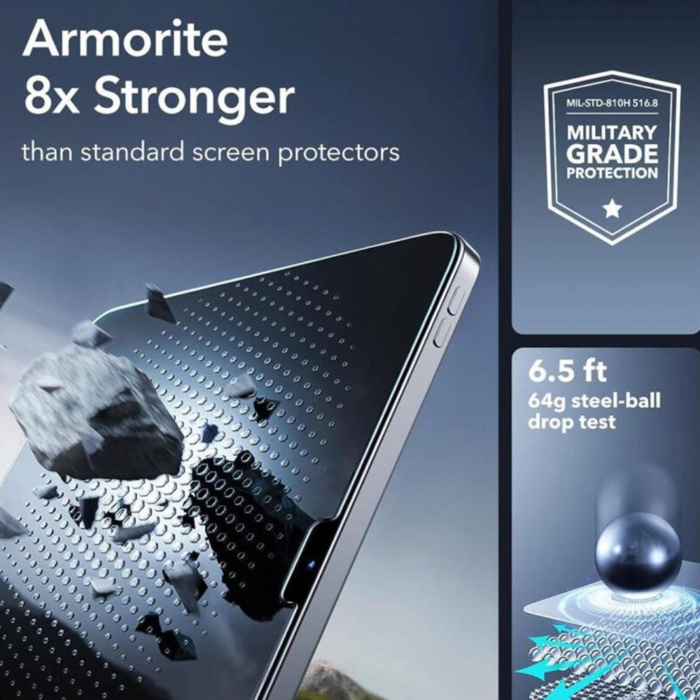 Ochranná fólie na displej ESR Armorite UltraFit pro Apple iPad Air 13 (2025) / Air 13 (2024), Tvrzené sklo, Full Glue, Sada 2 kusy