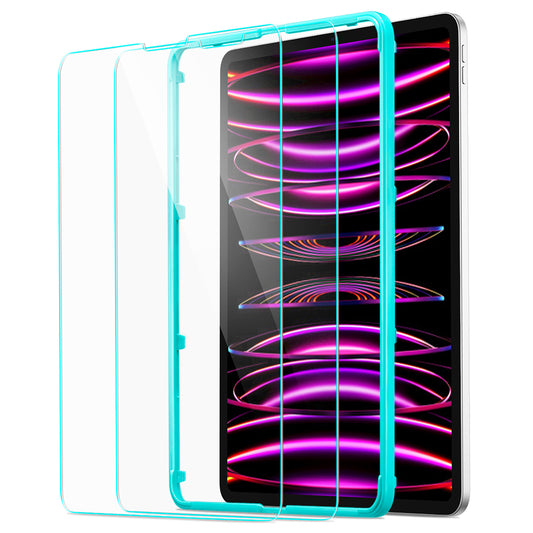 Ochranná fólie ESR pro Apple iPad Pro 12.9 (2022) / Pro 12.9 (2021) / Pro 12.9 (2020), Tvrzené sklo, Full Glue, Sada 2 kusy