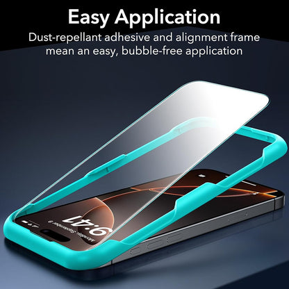Ochranná fólie ESR pro Apple iPhone 17 Pro, Tvrzené sklo, Full Glue, Sada 3 kusy