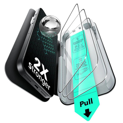 Ochranná fólie ESR UltraFit pro Apple iPhone 17 Pro, Tvrzené sklo, Full Glue, Sada 3 kusy.