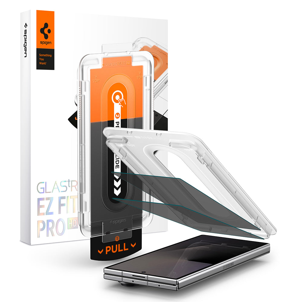 Ochranná fólie na vnější displej Privacy Spigen GlastR EZ FIT Pro HD pro Samsung Galaxy Z Fold8 Ultra F976, tvrzené sklo, plné lepidlo, sada 2 kusů