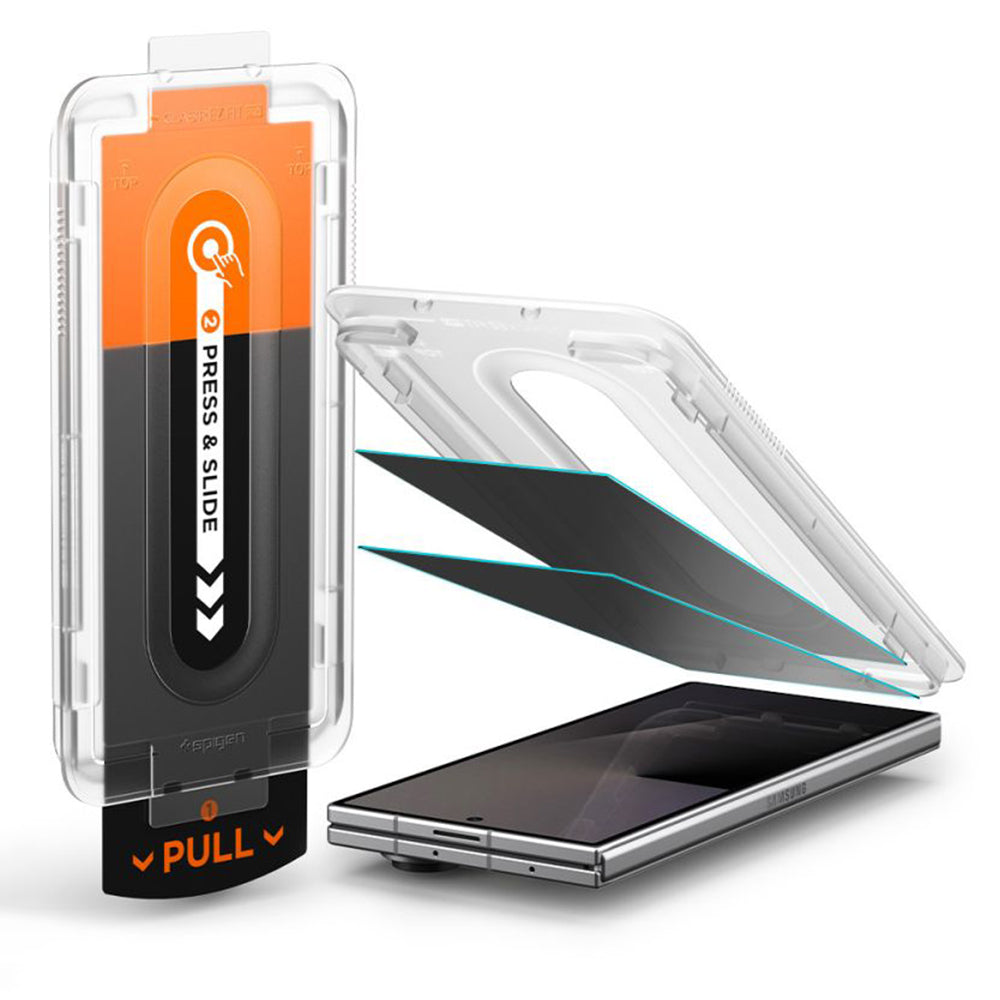 Ochranná fólie na vnější displej Privacy Spigen GlastR EZ FIT Pro HD pro Samsung Galaxy Z Fold8 Ultra F976, tvrzené sklo, plné lepidlo, sada 2 kusů