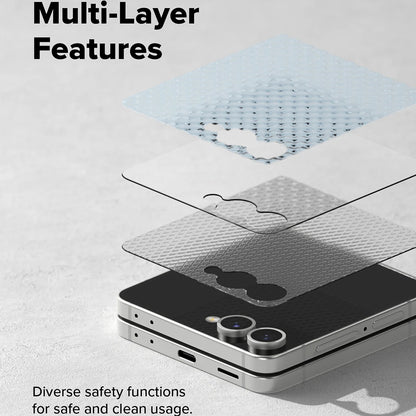 Ochranná fólie na vnější displej Ringke Cover pro Samsung Galaxy Z Flip7 F766, tvrzené sklo, plné lepidlo, sada 2 kusů