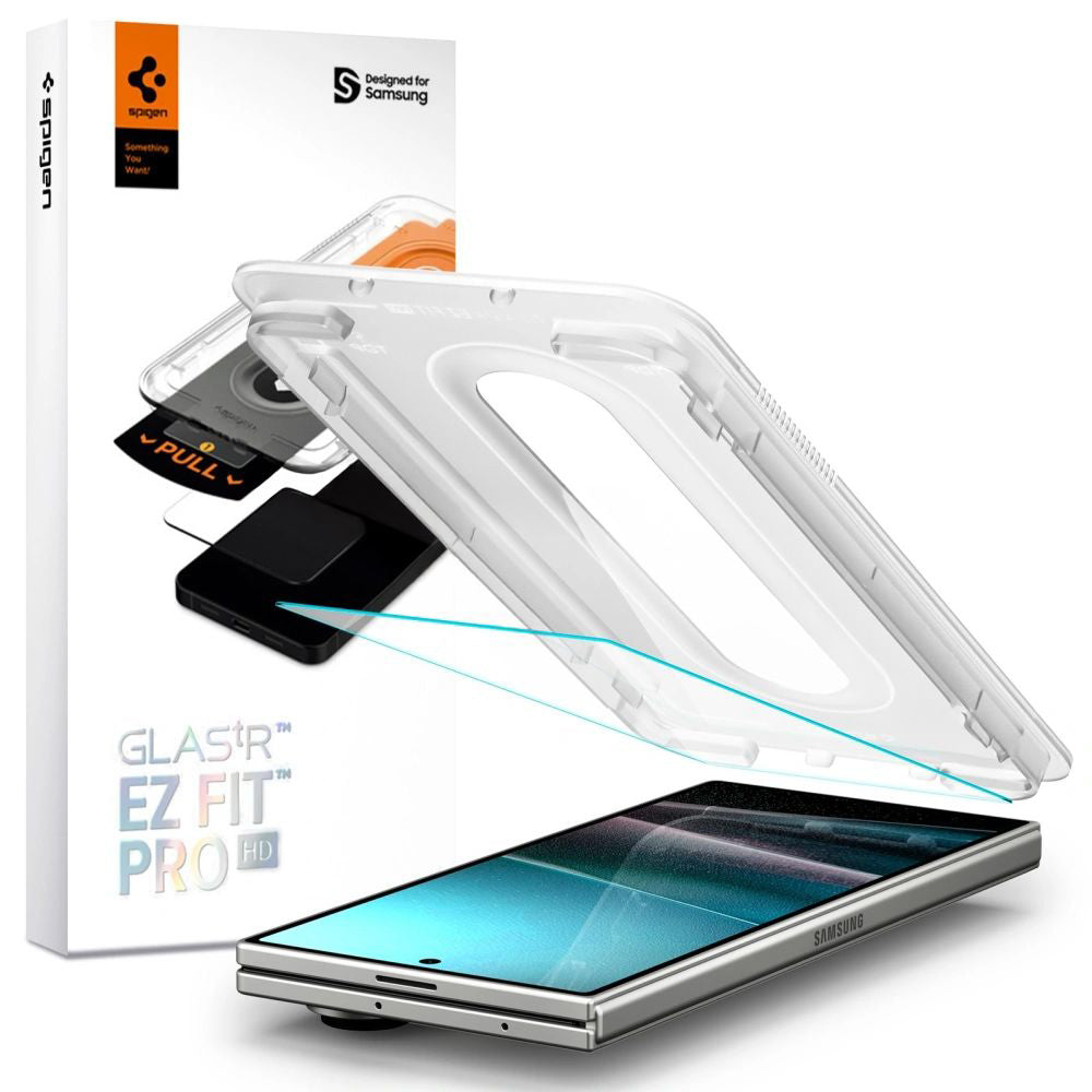 Ochranná fólie Spigen GlastR EZ FIT Pro HD pro vnější displej Samsung Galaxy Z Fold7 F966, Tvrzené sklo, Full Glue AGL09580