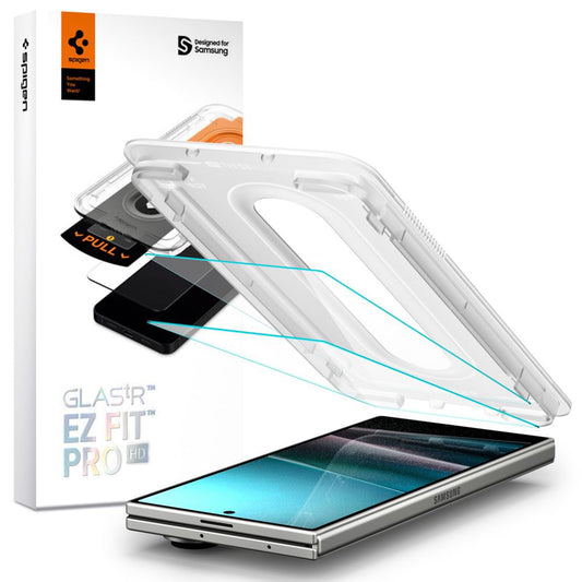 Ochranná fólie Spigen GlastR EZ FIT Pro HD pro vnější displej Samsung Galaxy Z Fold7 F966, Tvrzené sklo, Plně lepená, Sada 2 kusy AGL09579