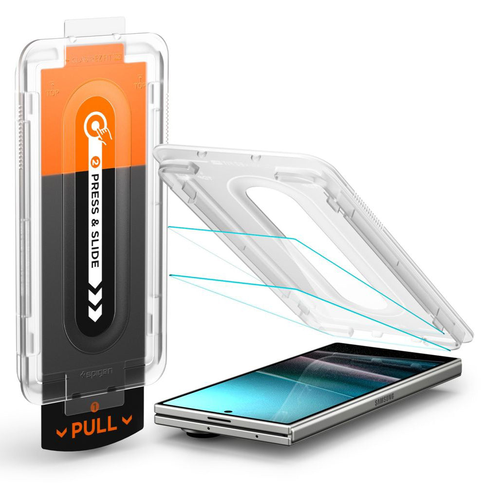 Ochranná fólie Spigen GlastR EZ FIT Pro HD pro vnější displej Samsung Galaxy Z Fold7 F966, Tvrzené sklo, Plně lepená, Sada 2 kusy AGL09579