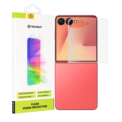 Ochranná fólie na vnější displej Techsuit Clear Vision pro Samsung Galaxy Z Flip7 F766, tvrzené sklo, plné lepidlo
