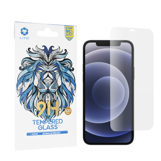 Ochranná fólie na displej Lito Classic pro Apple iPhone 12 / 12 Pro, tvrzené sklo, plné lepidlo, 2.5D