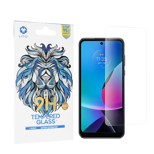 Ochranná fólie na displej Lito Classic pro Motorola Moto G Play (2023), tvrzené sklo, plné lepidlo, 2.5D