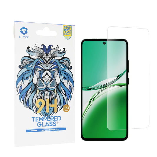 Ochranná fólie na displej Lito Classic pro Oppo Reno12 F 4G, tvrzené sklo, plné lepidlo, 2.5D