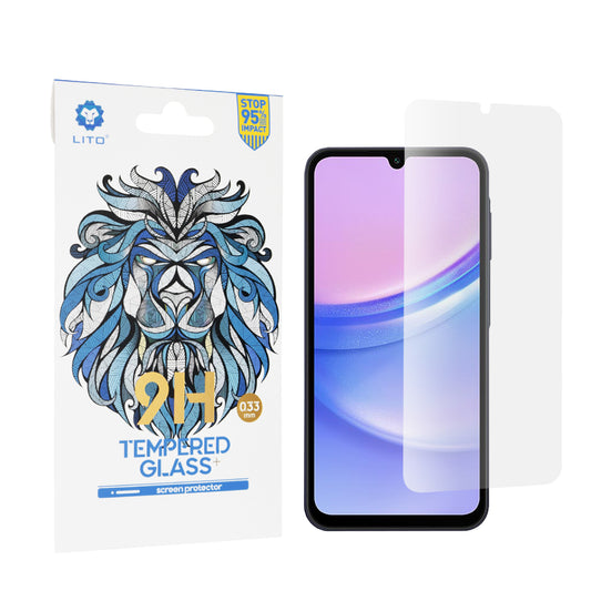 Ochranná fólie na displej Lito Classic pro Samsung Galaxy M15 / A15 5G A156 / A15 A155, tvrzené sklo, plné lepidlo, 2.5D