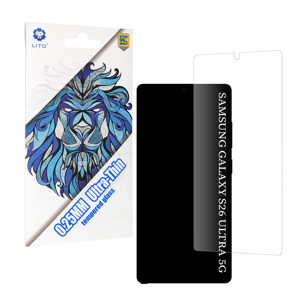 Lito Classic Ultra Thin Screen Protector for Samsung Galaxy S26 Ultra, Tempered Glass, Full Glue, 2.5D