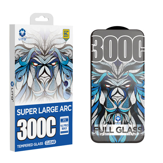 Ochranná fólie na displej Lito D+ Max 300C pro Apple iPhone 16 Plus, tvrzené sklo, plné lepidlo