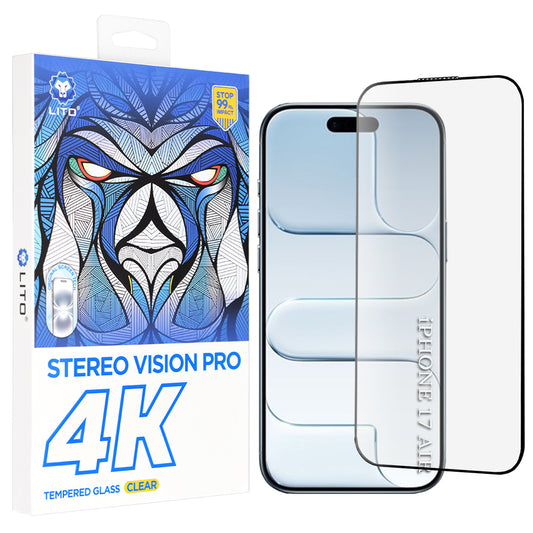 Ochranná fólie Lito D+ Max 4K pro Apple iPhone 17 Air, Tvrzené sklo, Full Glue, Černá