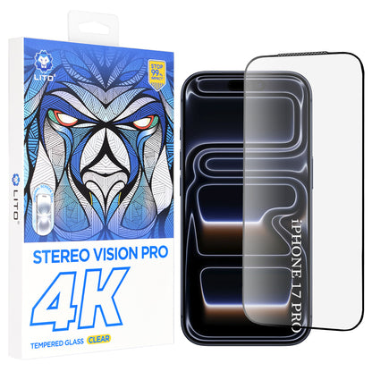 Ochranná fólie Lito D+ Max 4K pro Apple iPhone 17 Pro, Tvrzené sklo, Full Glue, Černá