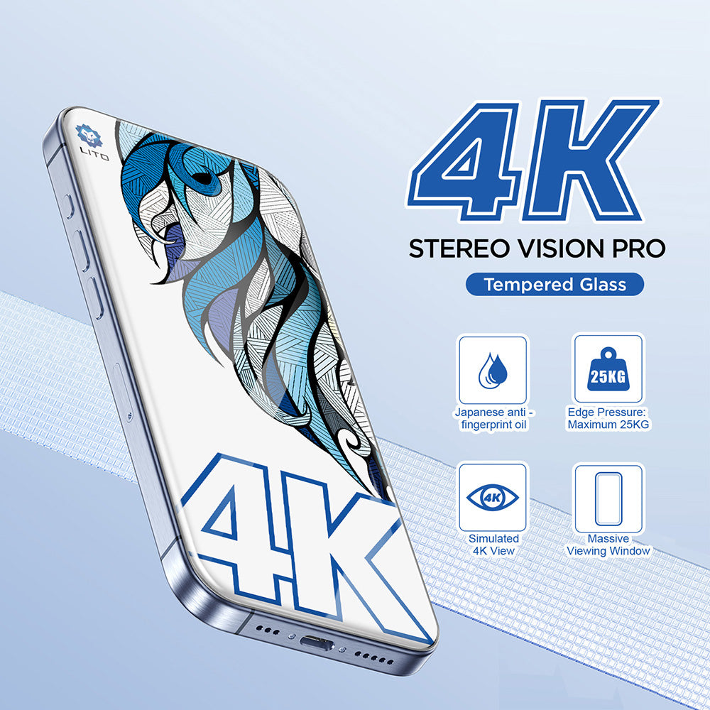 Ochranná fólie Lito D+ Max 4K pro Apple iPhone 17 Pro, Tvrzené sklo, Full Glue, Černá