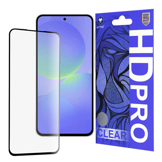 Ochranná fólie na displej Lito HD Pro Clear pro Samsung Galaxy A36 A366, tvrzené sklo, plné lepidlo, černá