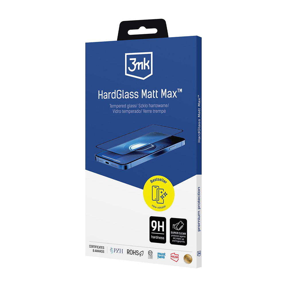 Ochranná fólie Matte 3MK HardGlass Max pro Apple iPhone 17 Pro Max, Tvrzené sklo, Full Glue, Černá