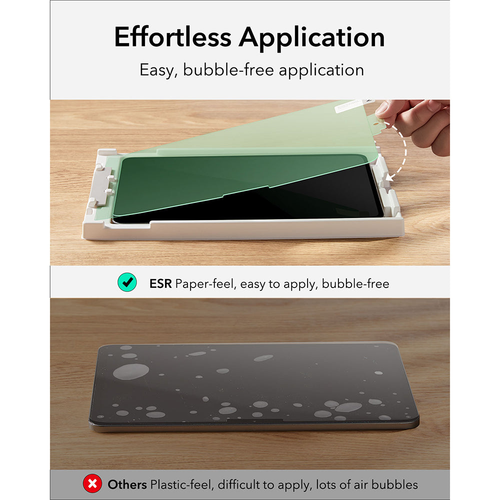 Matná ochranná fólie na displej ESR Paper Feel pro Apple iPad Air 11 (2026) / Air 11 (2025), plast, sada 2 kusů
