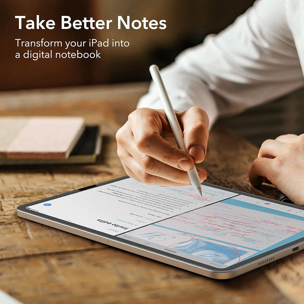 Ochranná fólie Matte ESR Paper Feel pro Apple iPad Pro 12.9 (2022) / Pro 12.9 (2021) / Pro 12.9 (2020), Plast, Sada 2 kusy
