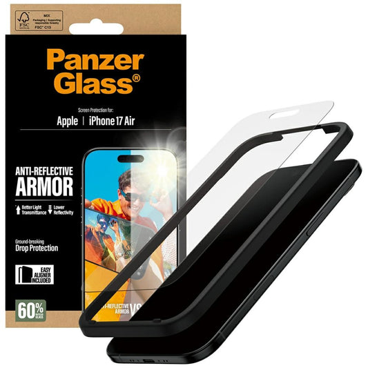 Ochranná fólie Matte PanzerGlass Armor EasyAligner pro Apple iPhone 17 Air, Tvrzené sklo, Full Glue