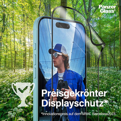 Ochranná fólie na displej PanzerGlass Ultra-Wide Fit EyeCare pro Apple iPhone 16 Pro, Tvrzené sklo, Full Glue, Černá
