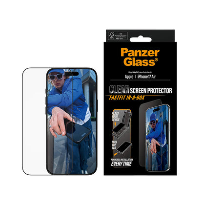Ochranná fólie na displej PanzerGlass Ultra-Wide Fit Fastfit pro Apple iPhone 17 Air, Tvrzené sklo, Full Glue, Černá