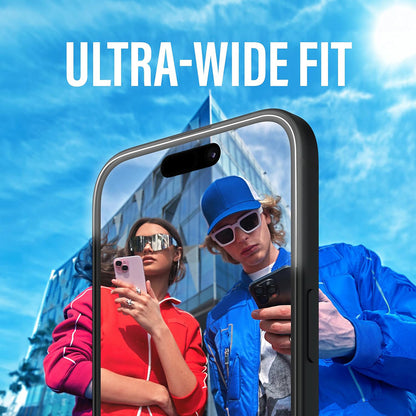 Ochranná fólie na displej PanzerGlass Ultra-Wide Fit pro Apple iPhone 16 / 15, Tvrzené sklo, Full Glue, Černá