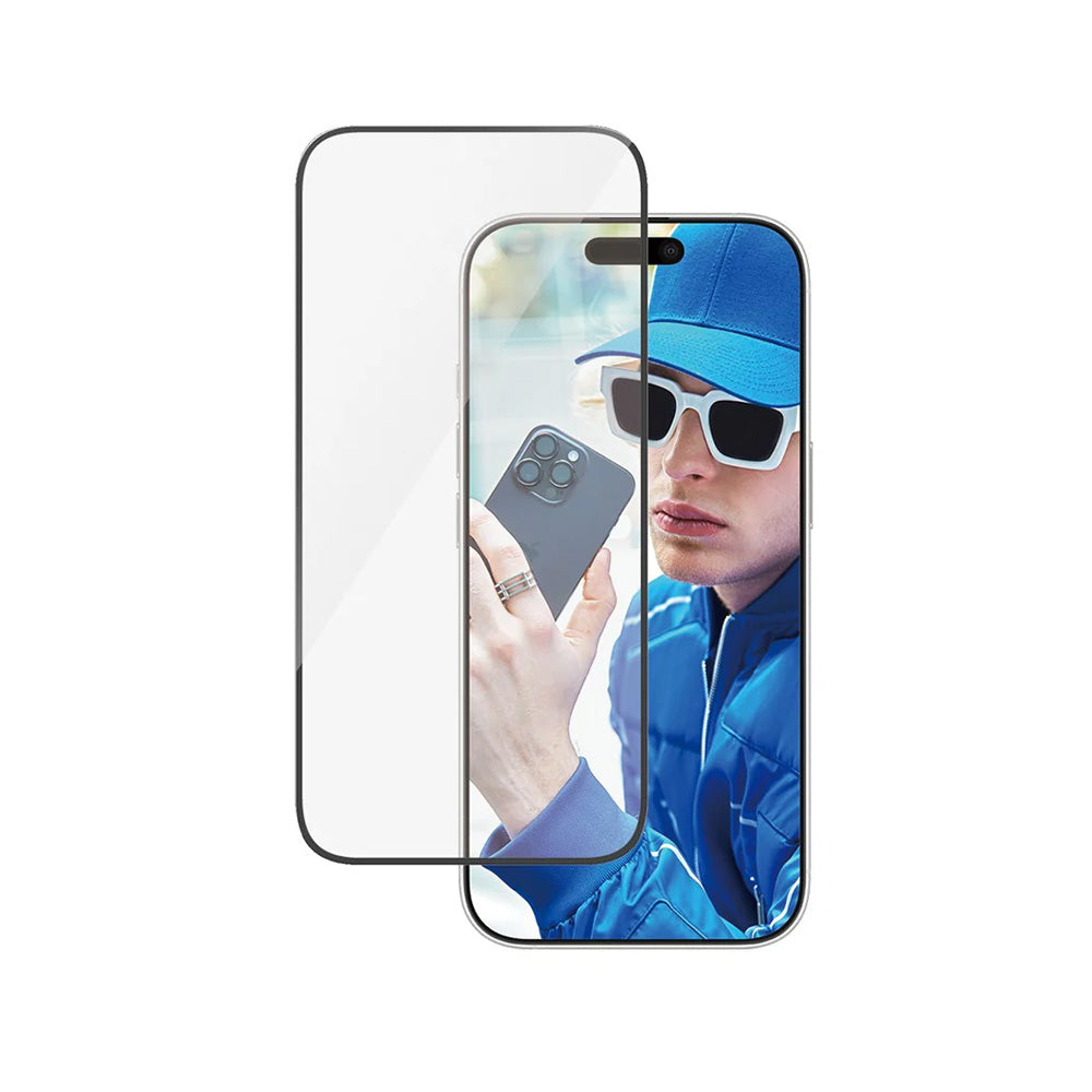 PanzerGlass Ultra-Wide Fit Screen Protector for Apple iPhone 16 Plus / 15 Plus, Tempered Glass, Full Glue, Black